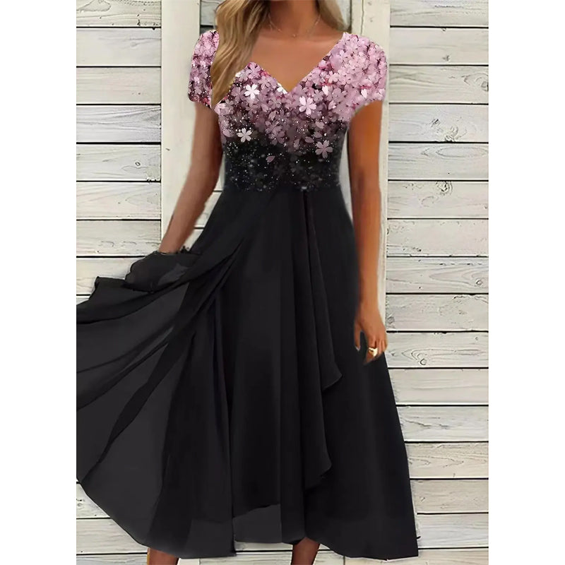 Virginie - Robe Midi Mousseline Fleurie Femme