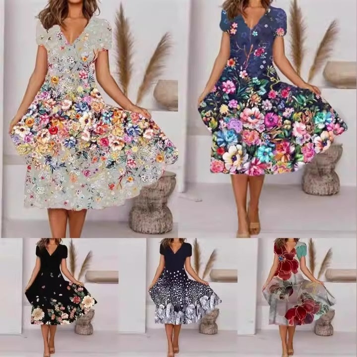 Liesbeth - Magnifique Robe Midi Fleurie