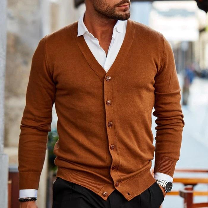 Julien - Cardigan Élégant Boutonné Col V