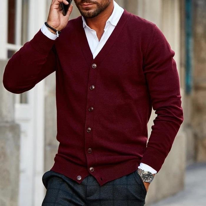 Julien - Cardigan Élégant Boutonné Col V