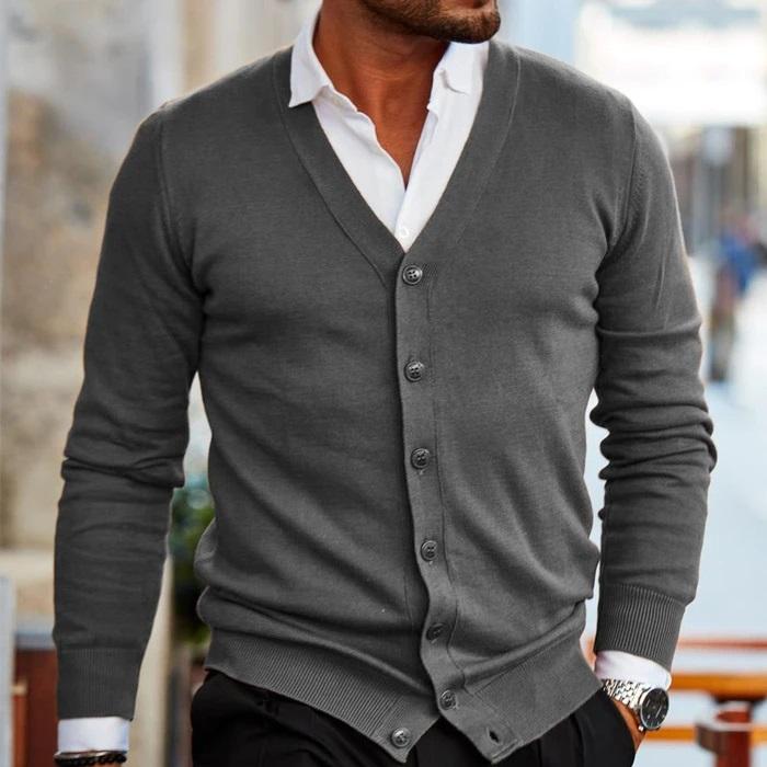 Julien - Cardigan Élégant Boutonné Col V