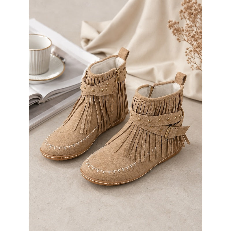 Florence - Bottines Chic Franges Plates