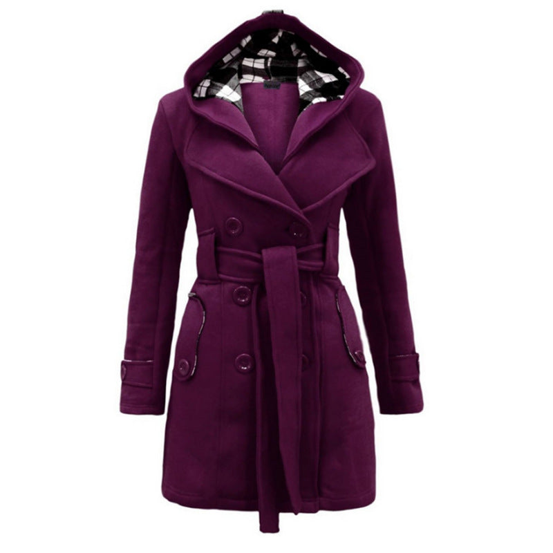 Nadine | Manteau Chic Mi-Long à Capuche