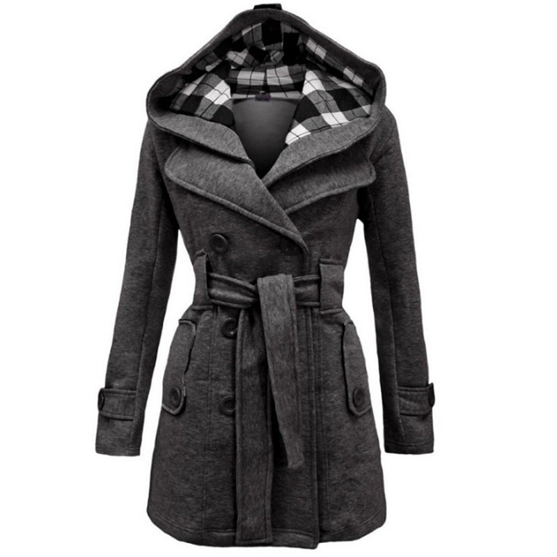 Nadine | Manteau Chic Mi-Long à Capuche