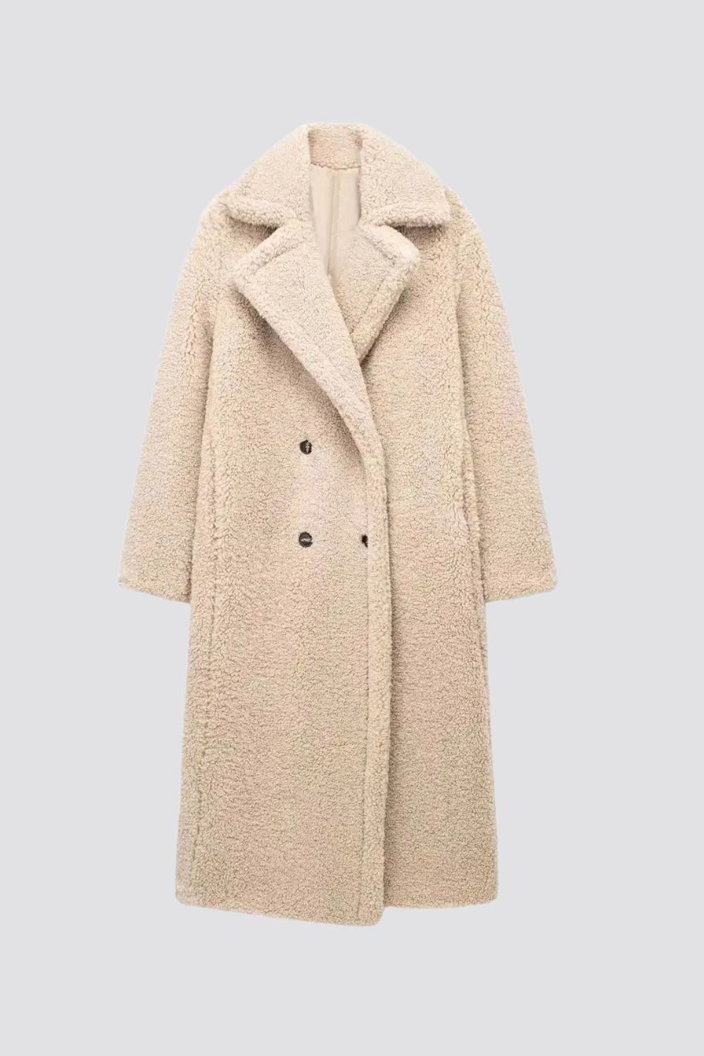 Nathalie - Manteau Élégant Long Teddy
