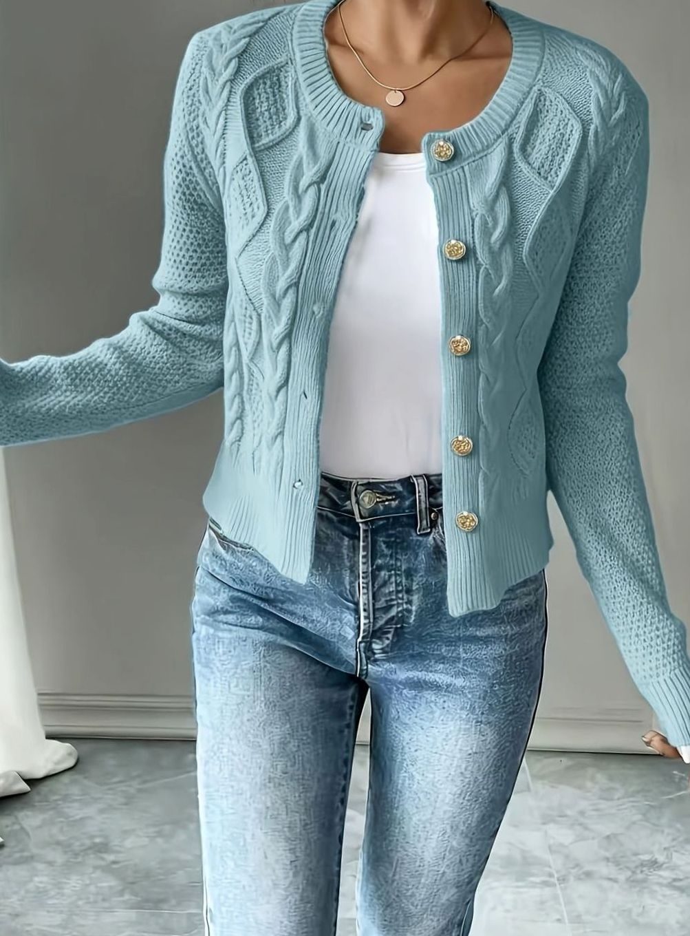 Camille - Cardigan Élégant Torsadé Boutonné