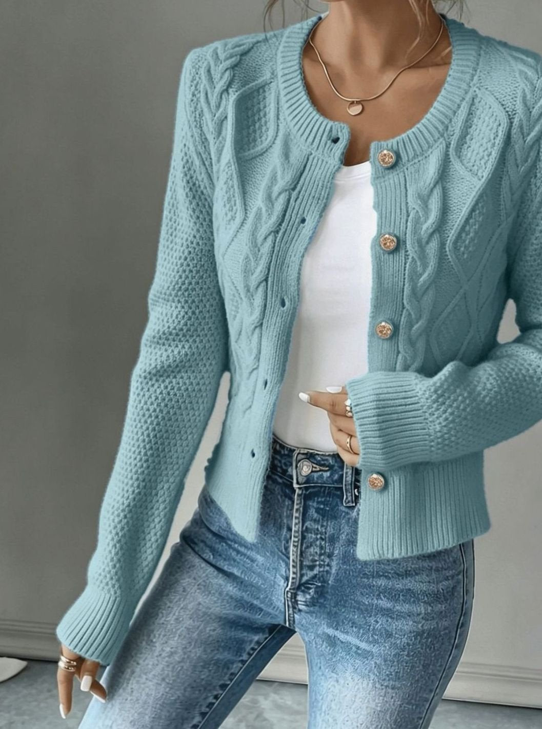 Camille - Cardigan Élégant Torsadé Boutonné