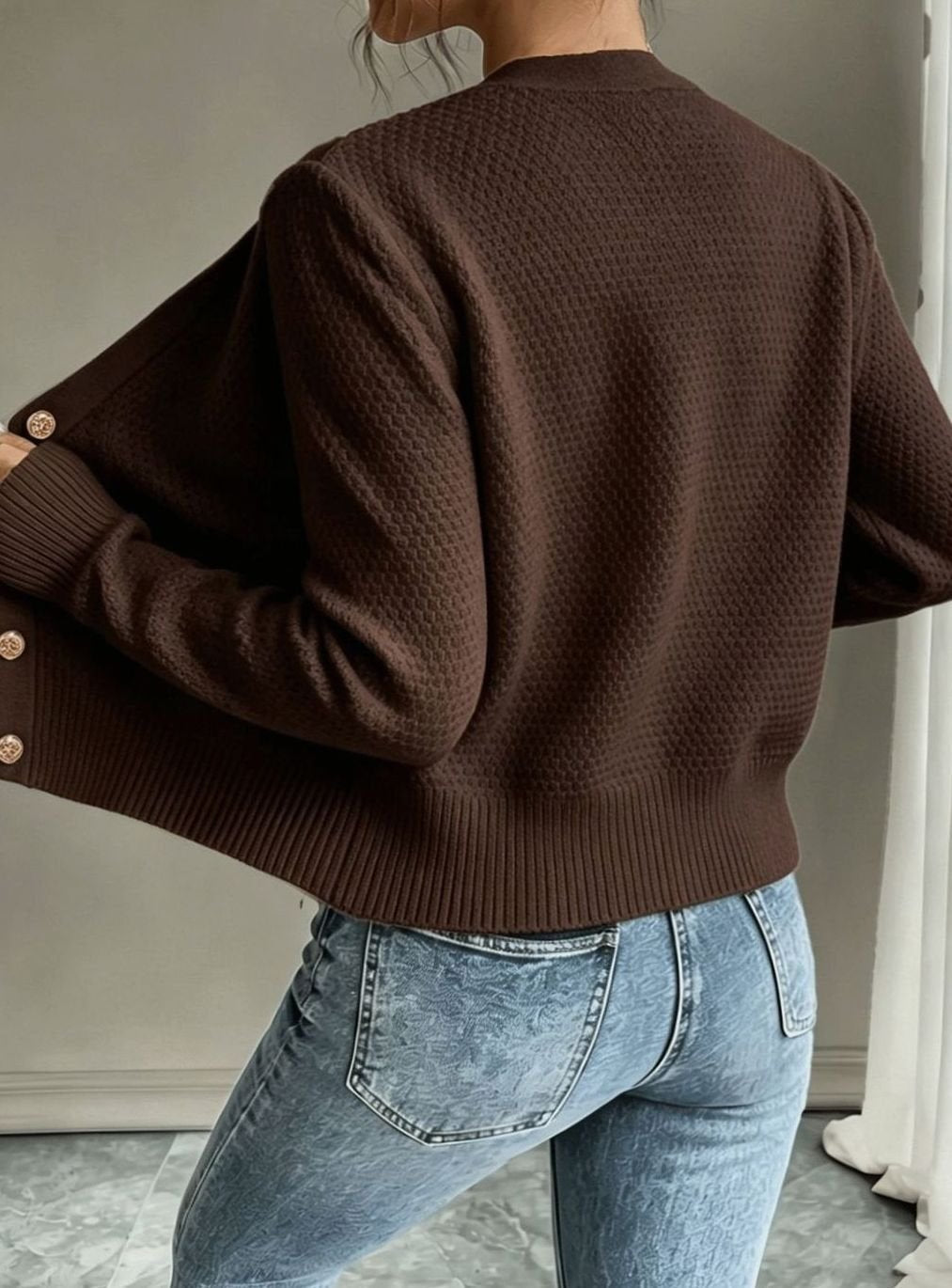 Camille - Cardigan Élégant Torsadé Boutonné