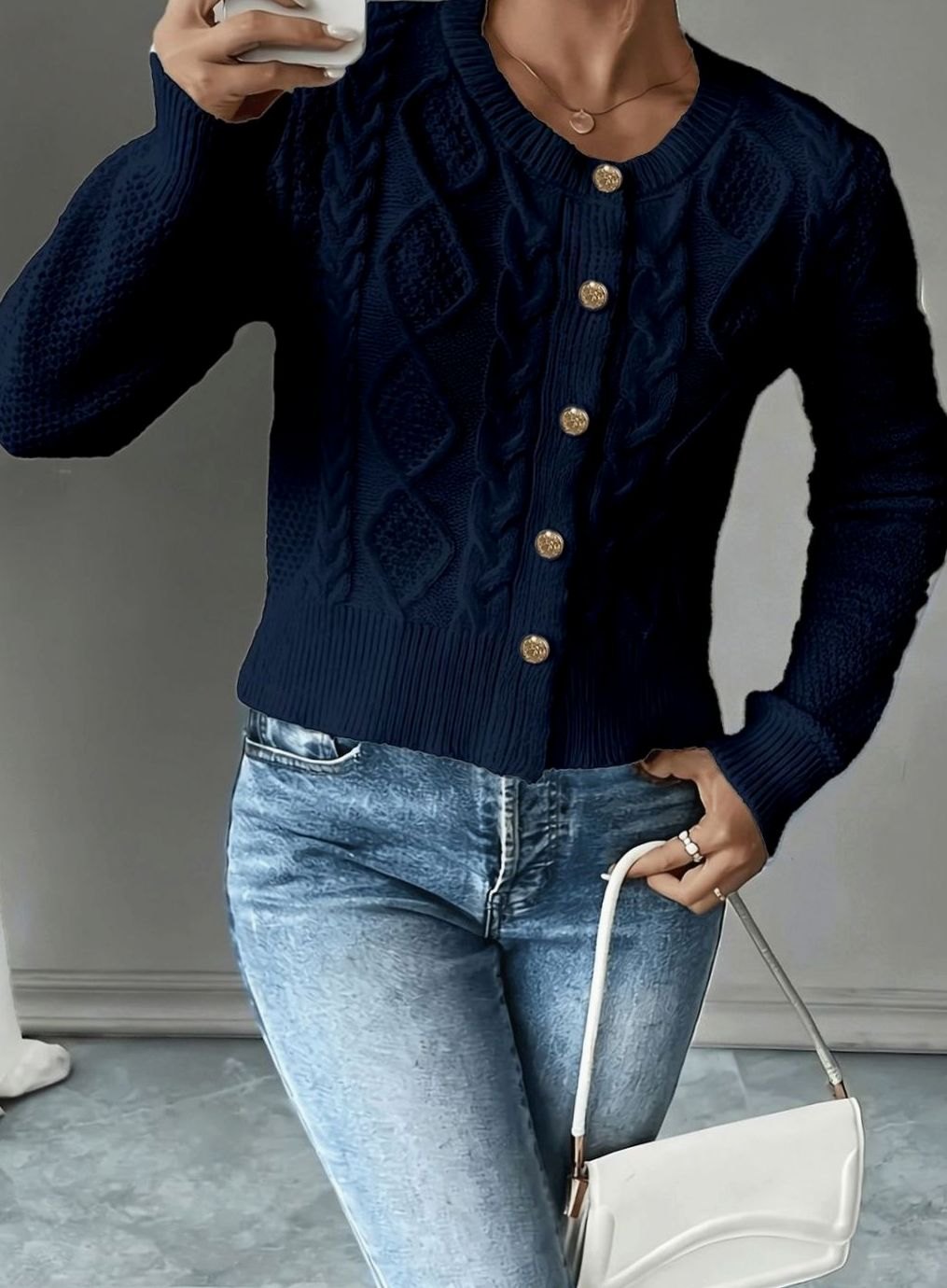 Camille - Cardigan Élégant Torsadé Boutonné