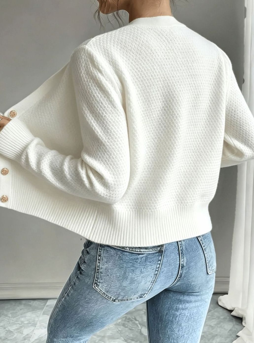 Camille - Cardigan Élégant Torsadé Boutonné