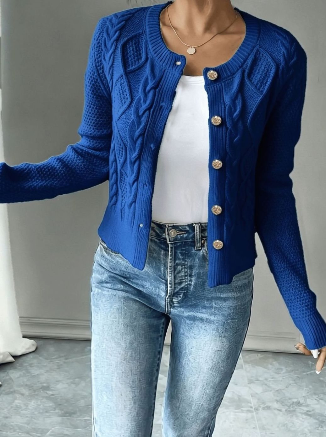 Camille - Cardigan Élégant Torsadé Boutonné