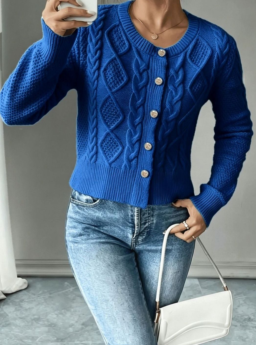 Camille - Cardigan Élégant Torsadé Boutonné