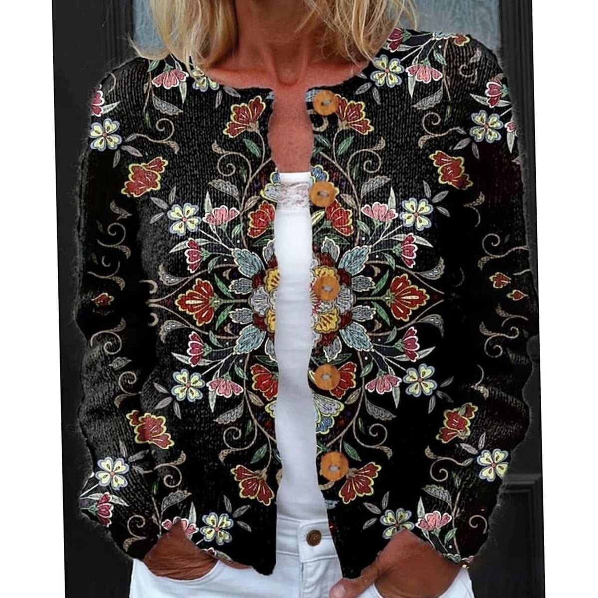 Florence - Cardigan Féminin Vintage Fleuri