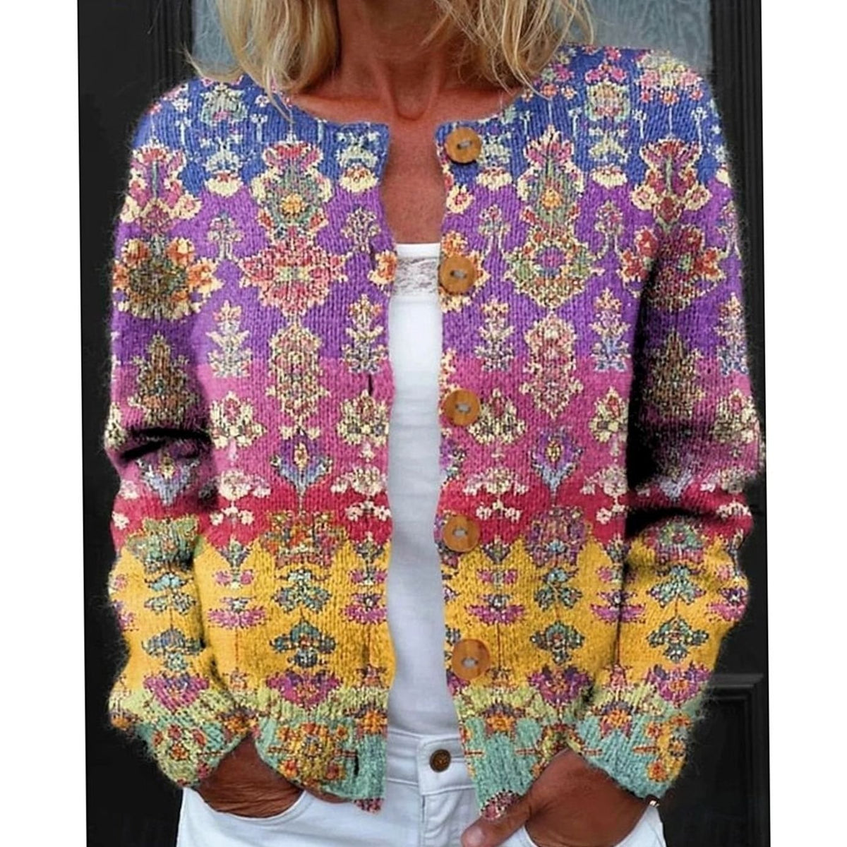 Florence - Cardigan Féminin Vintage Fleuri