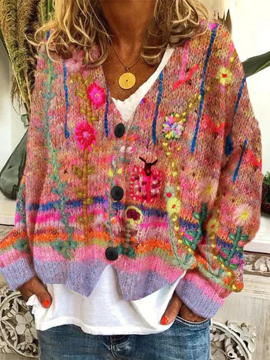 Florence - Cardigan Féminin Fleuri Brodé