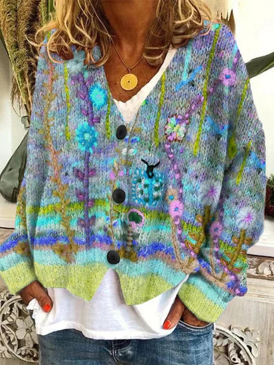 Florence - Cardigan Féminin Fleuri Brodé