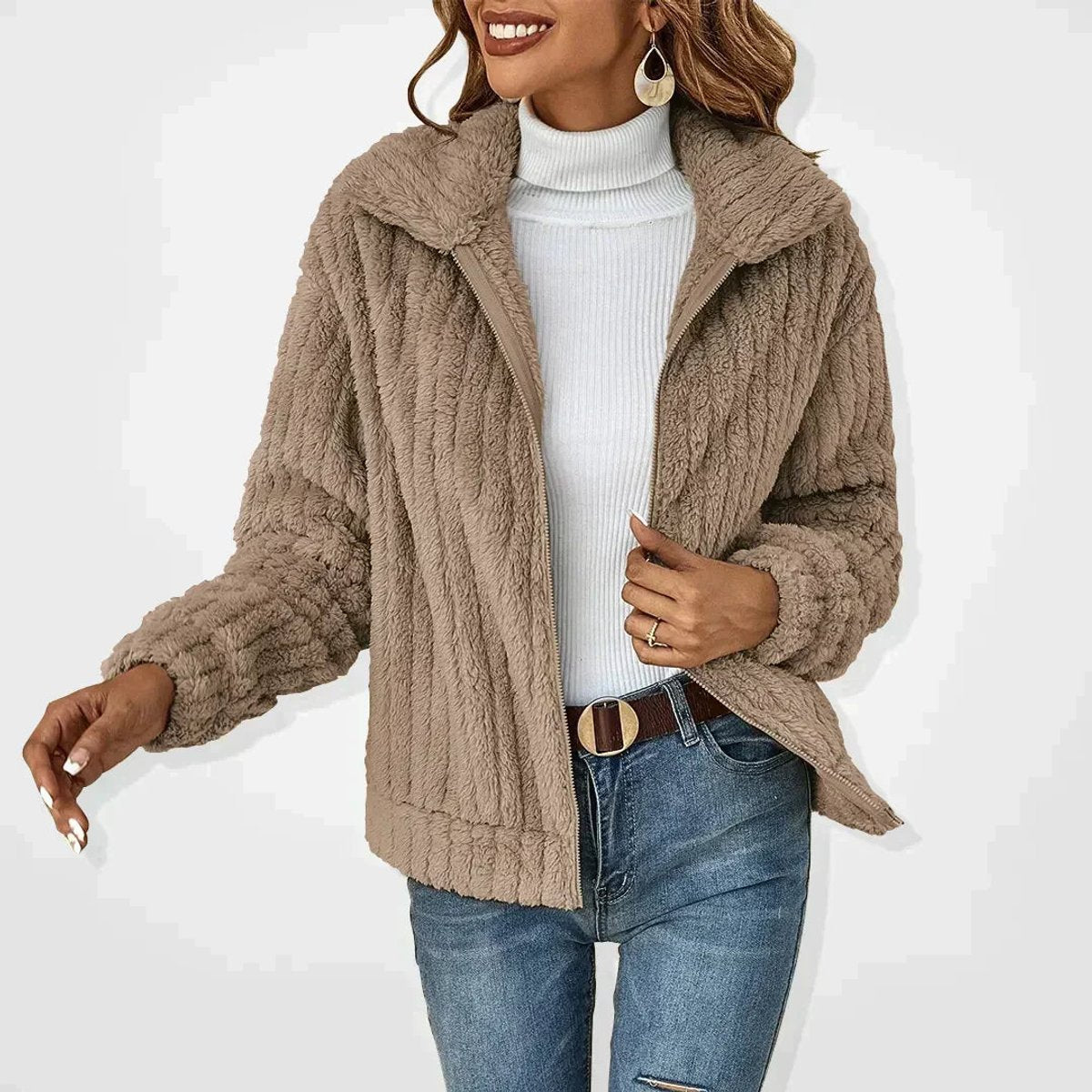 Céline - Cardigan Élégant Oversize Zippé