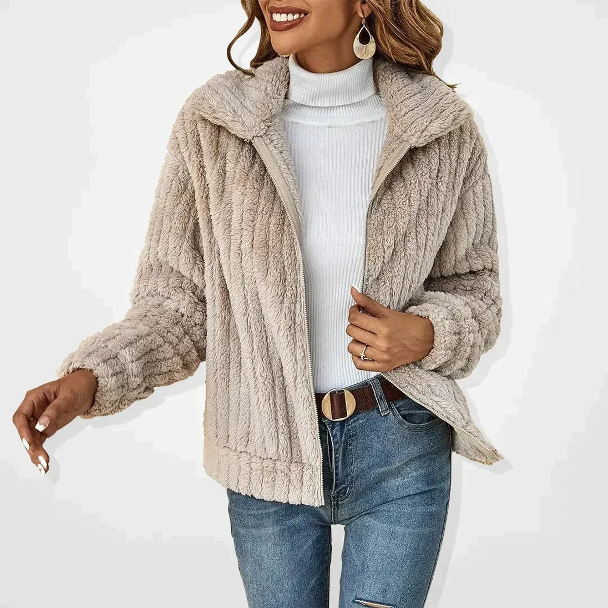 Céline - Cardigan Élégant Oversize Zippé