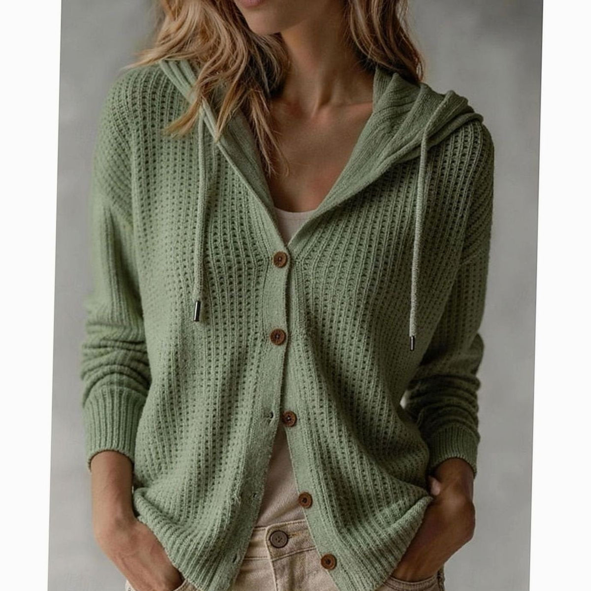 Florence - Cardigan Élégant Capuche Boutonné