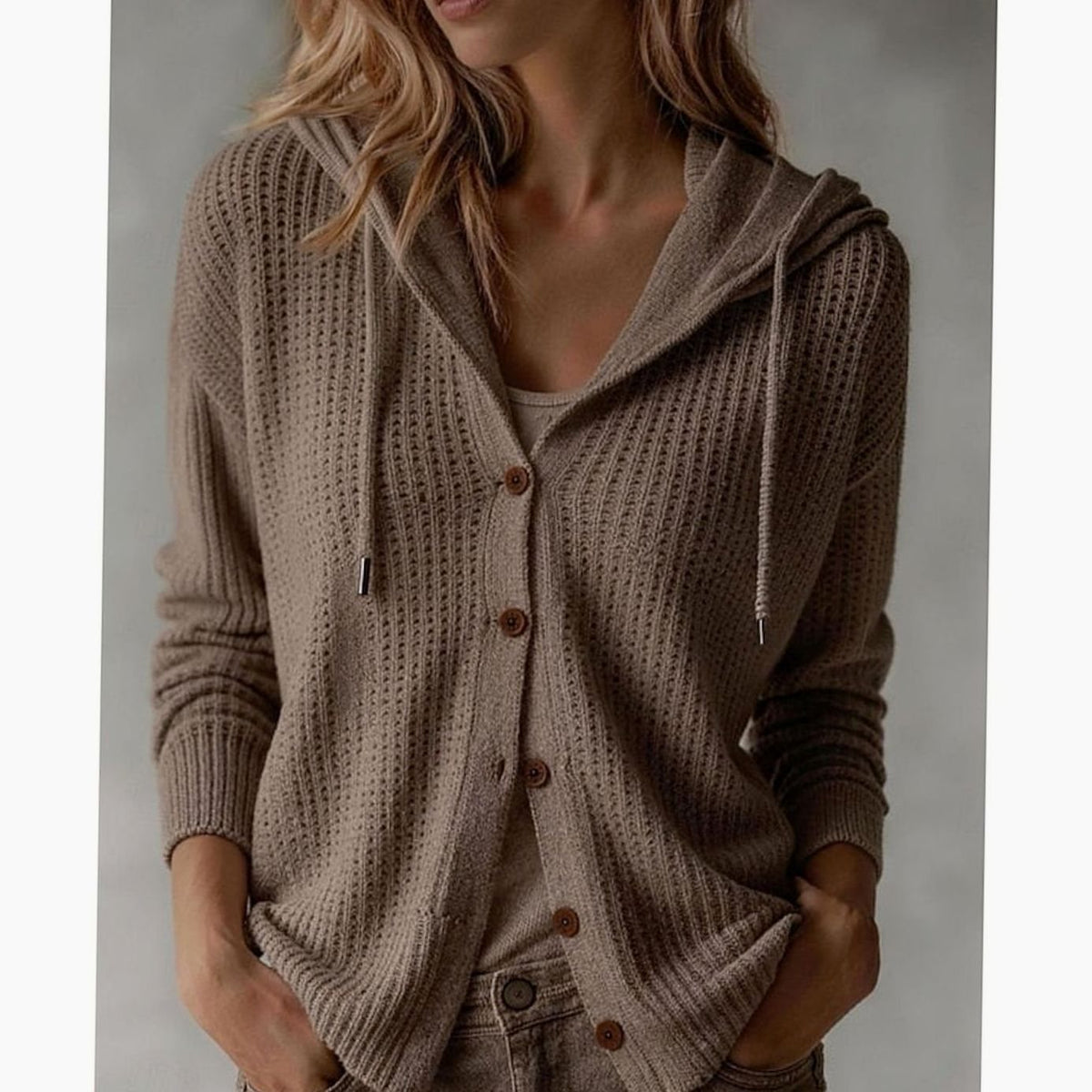 Florence - Cardigan Élégant Capuche Boutonné