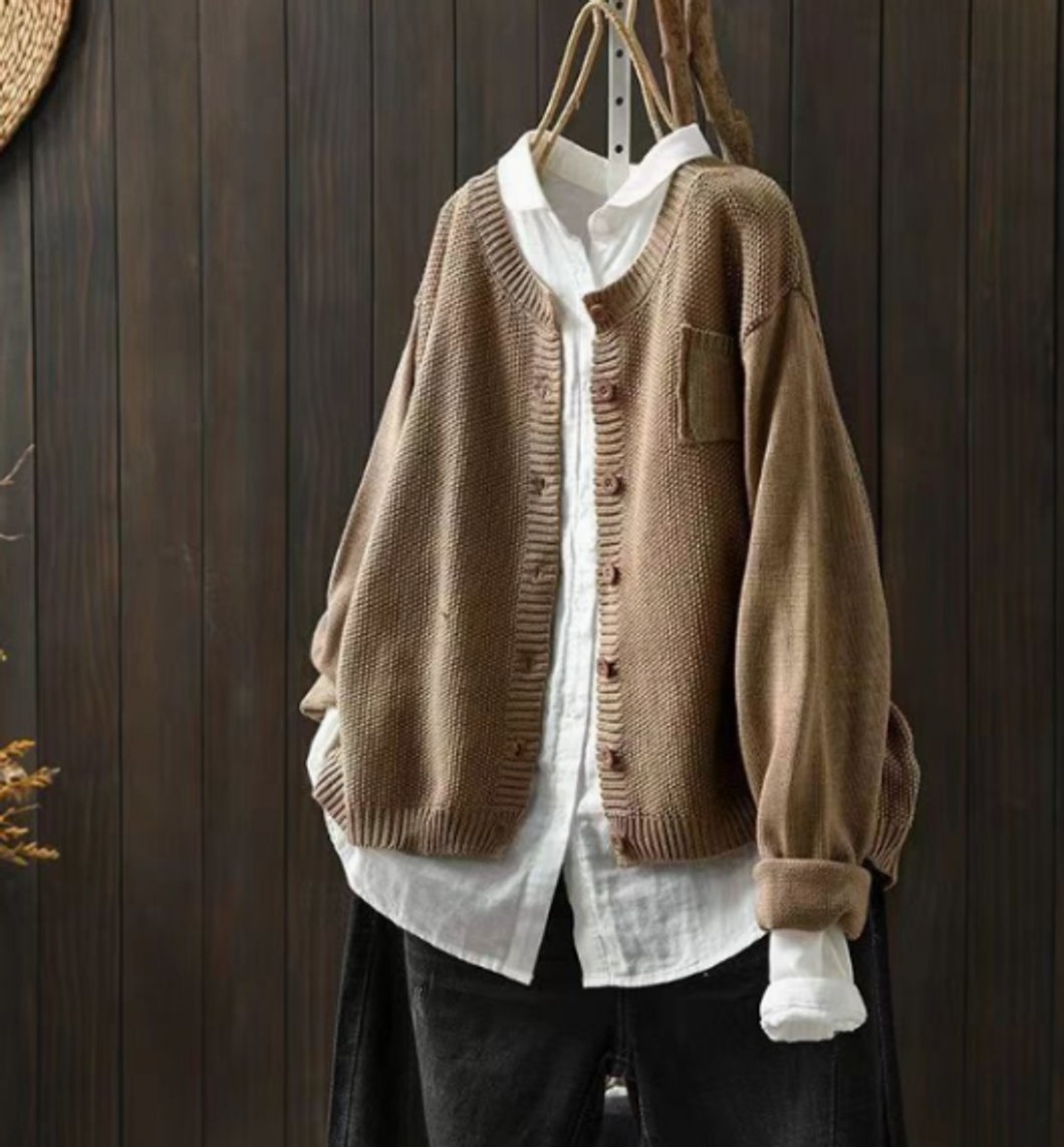 Manon - Cardigan Élégant Oversize Boutonné