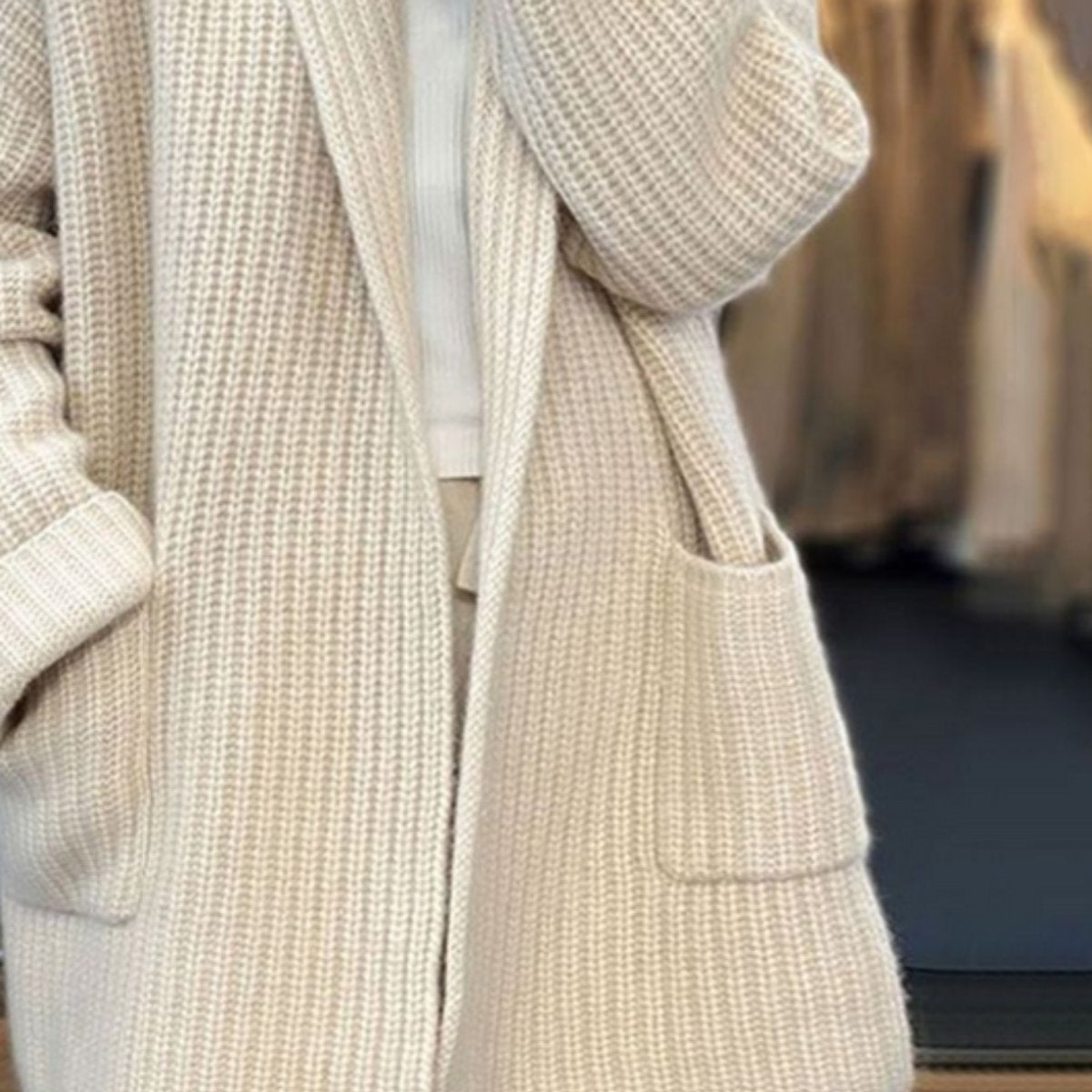 Christine - Cardigan Élégant Oversize Poches
