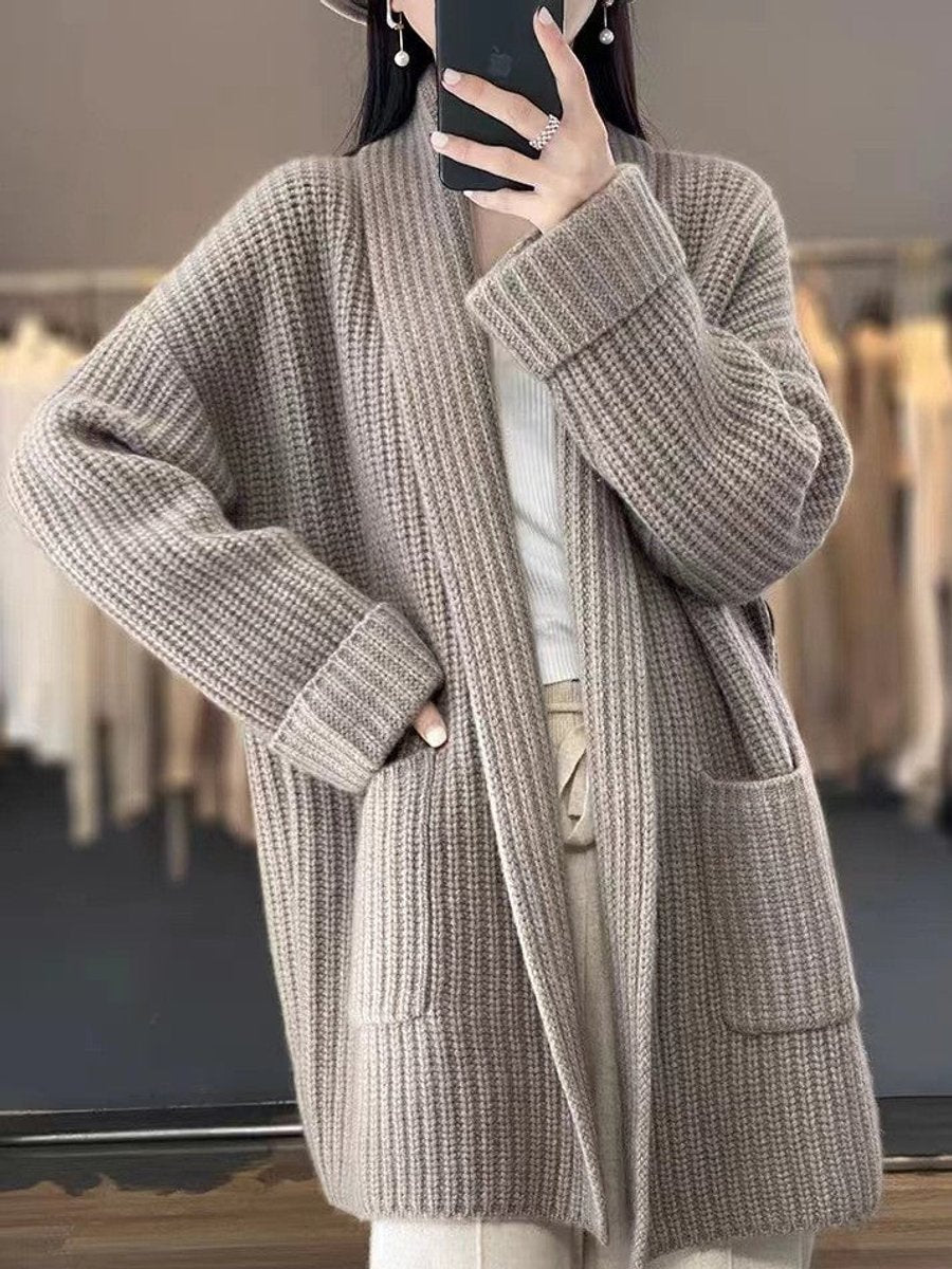 Christine - Cardigan Élégant Oversize Poches