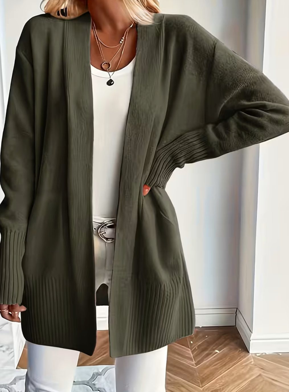 Nathalie - Cardigan Élégant Oversize Ouvert
