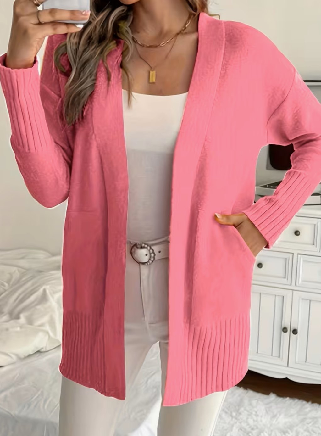 Nathalie - Cardigan Élégant Oversize Ouvert