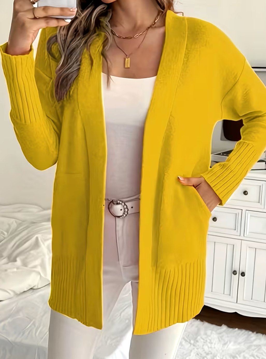 Nathalie - Cardigan Élégant Oversize Ouvert