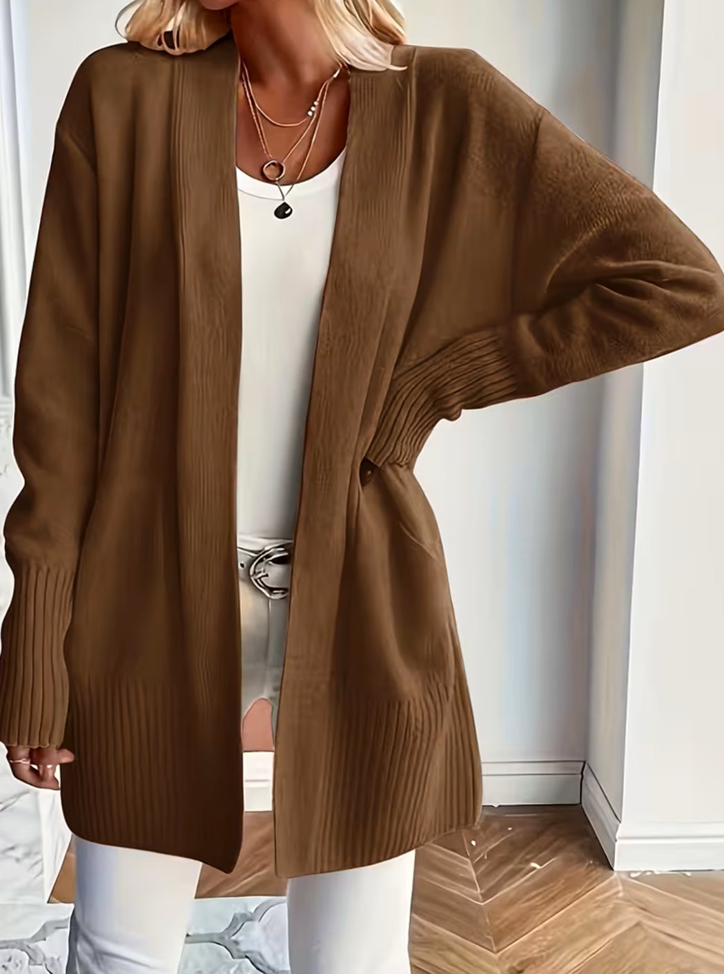Nathalie - Cardigan Élégant Oversize Ouvert