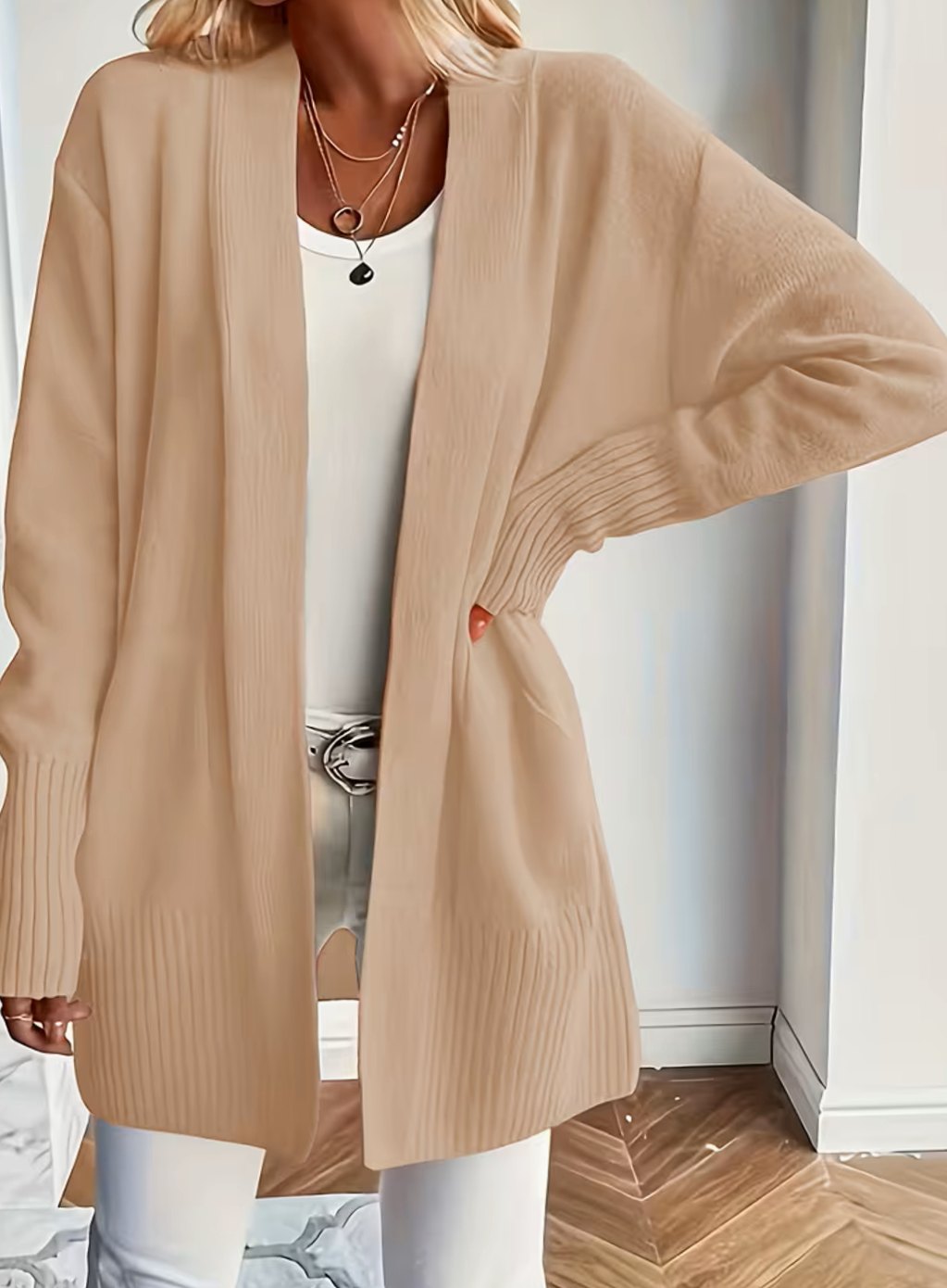 Nathalie - Cardigan Élégant Oversize Ouvert