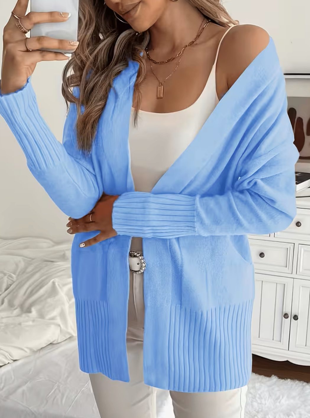Nathalie - Cardigan Élégant Oversize Ouvert