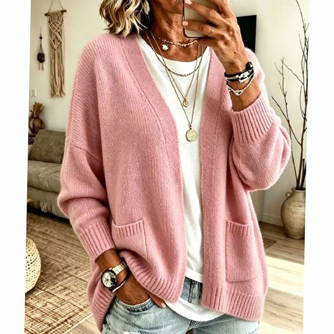 Manon - Cardigan Élégant Oversize Maille