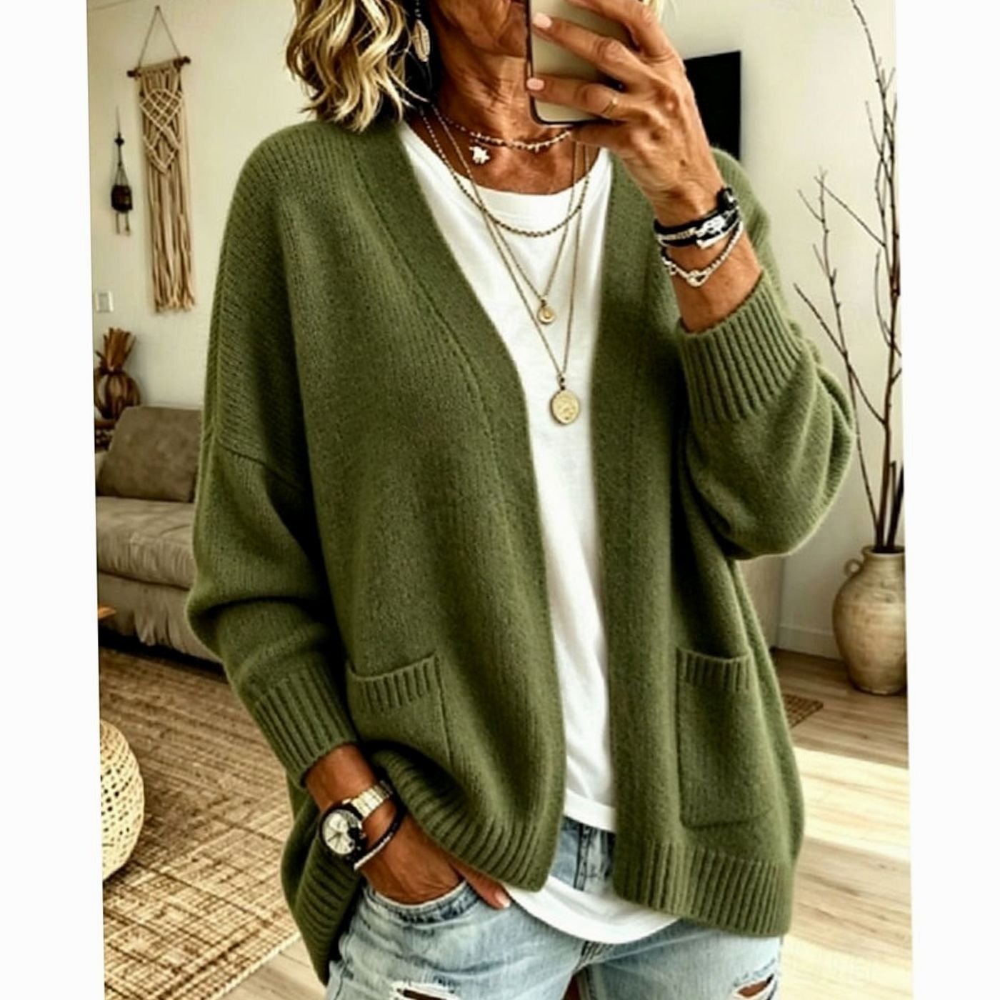 Manon - Cardigan Élégant Oversize Maille
