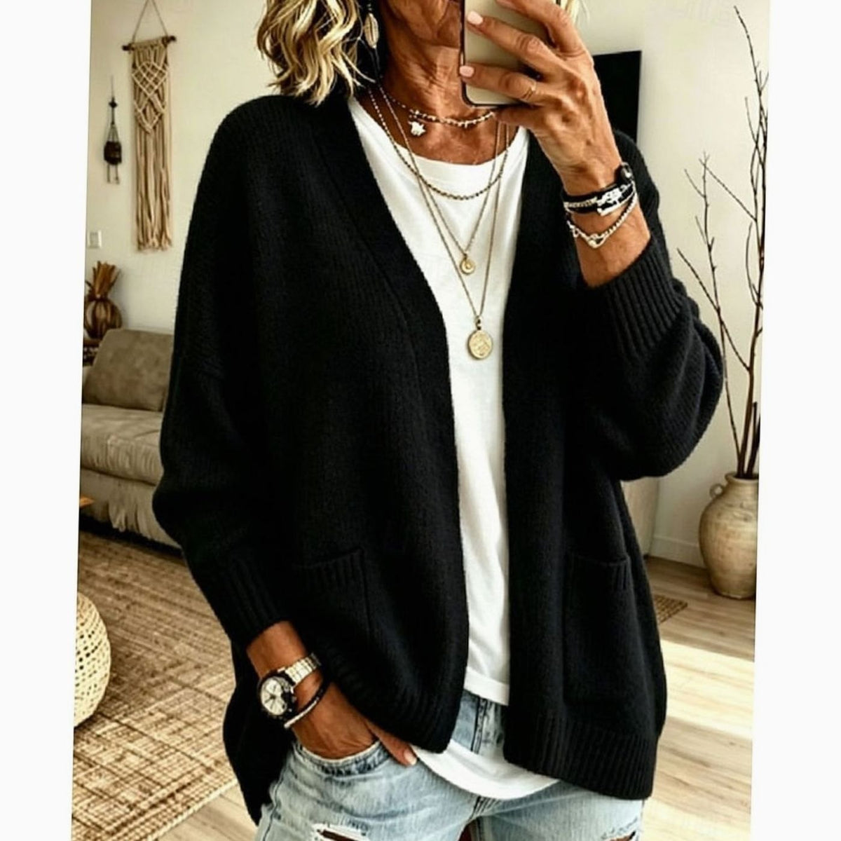 Manon - Cardigan Élégant Oversize Maille