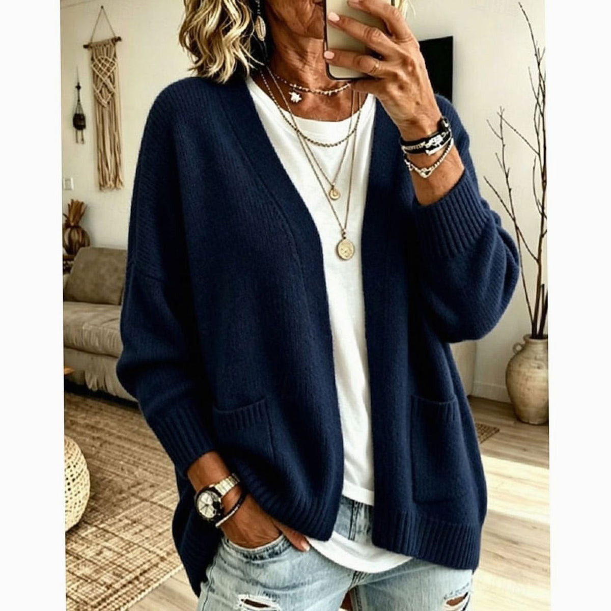 Manon - Cardigan Élégant Oversize Maille