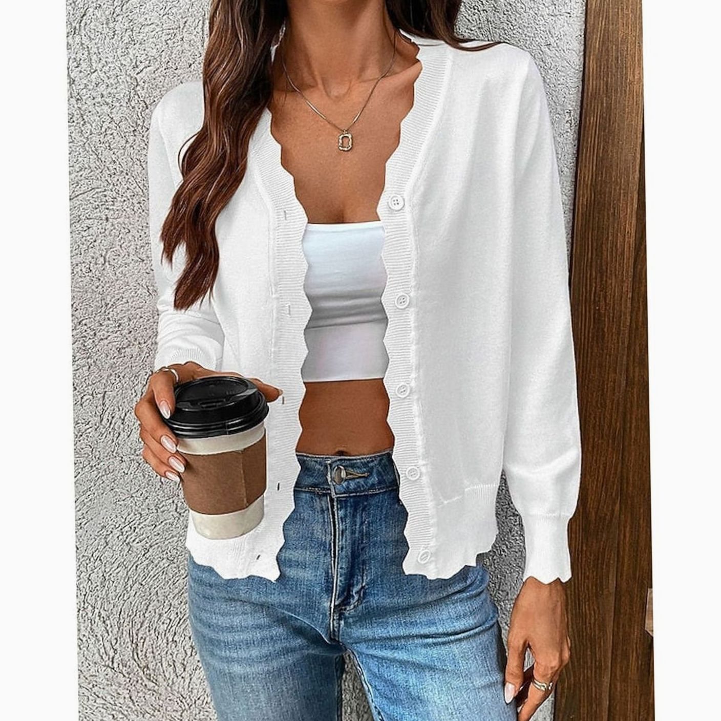 Isabelle - Cardigan Élégant Boutonné Col V
