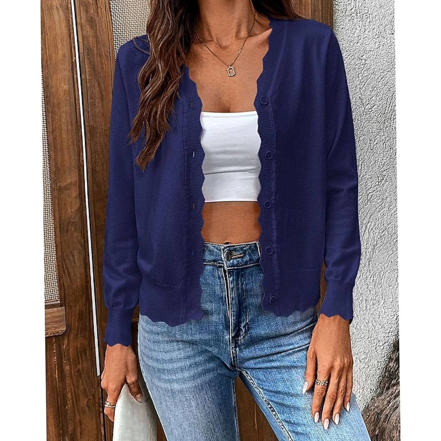 Isabelle - Cardigan Élégant Boutonné Col V