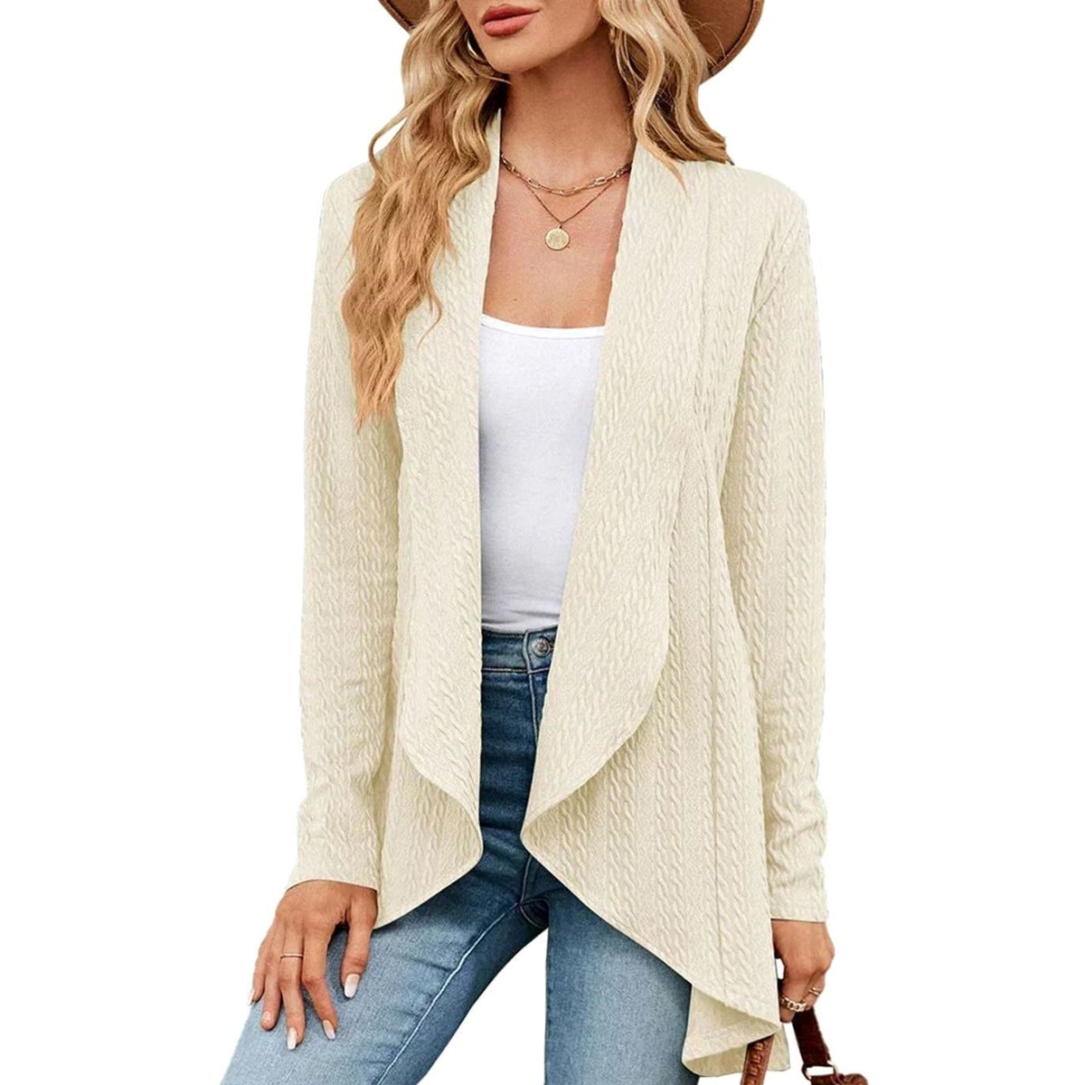 Sylvie - Cardigan Élégant Long Torsadé