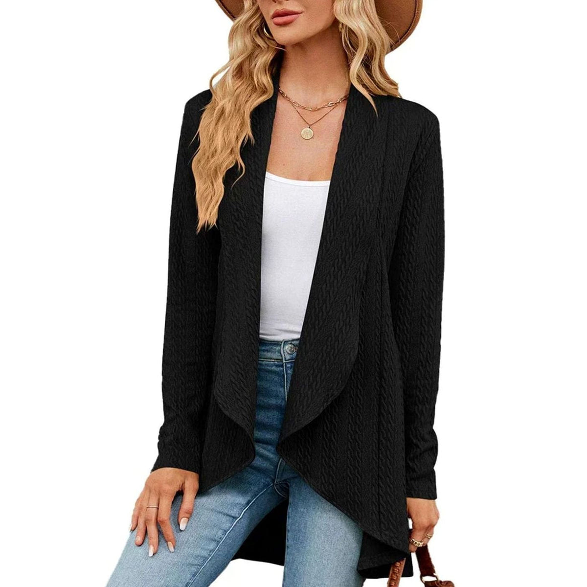 Sylvie - Cardigan Élégant Long Torsadé