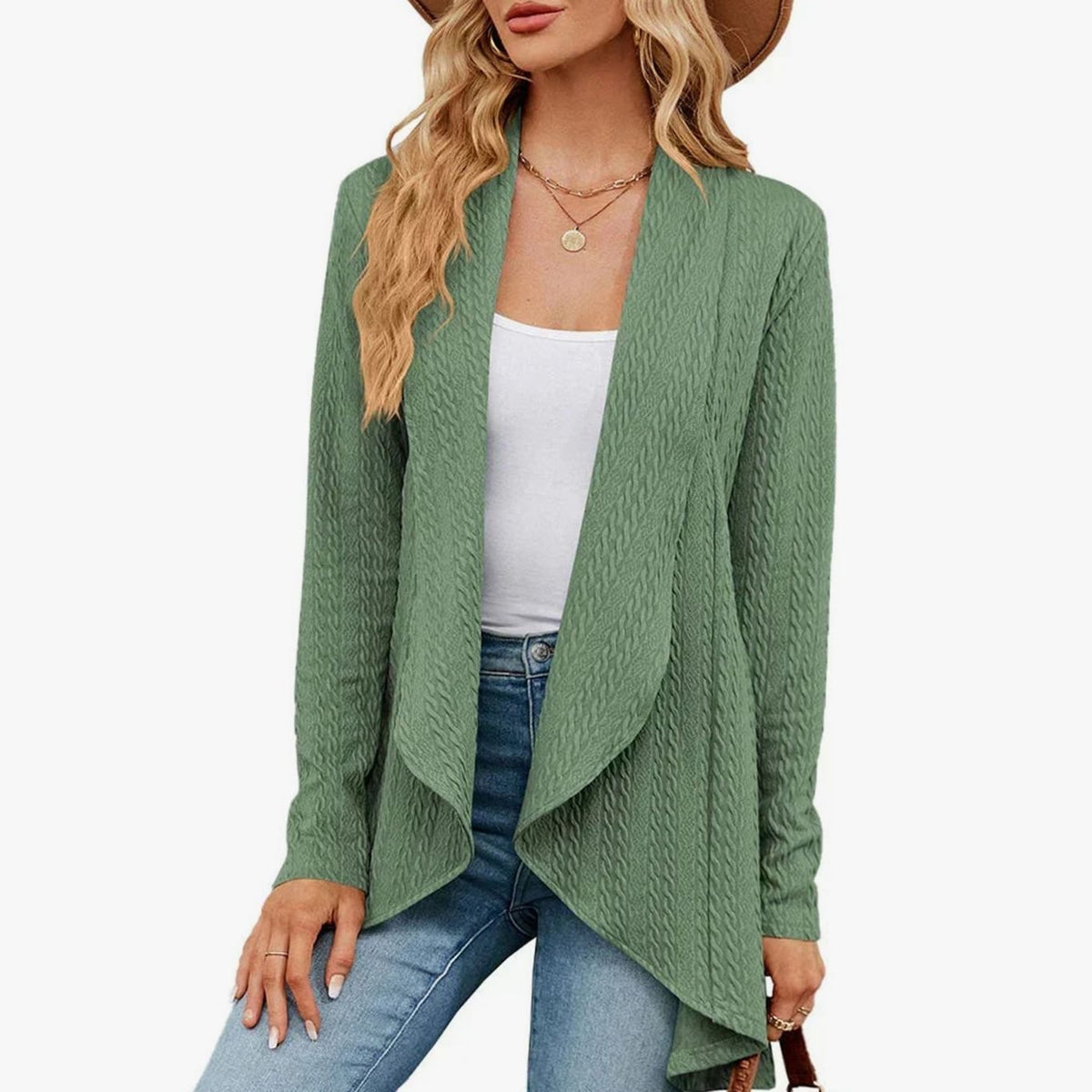 Sylvie - Cardigan Élégant Long Torsadé