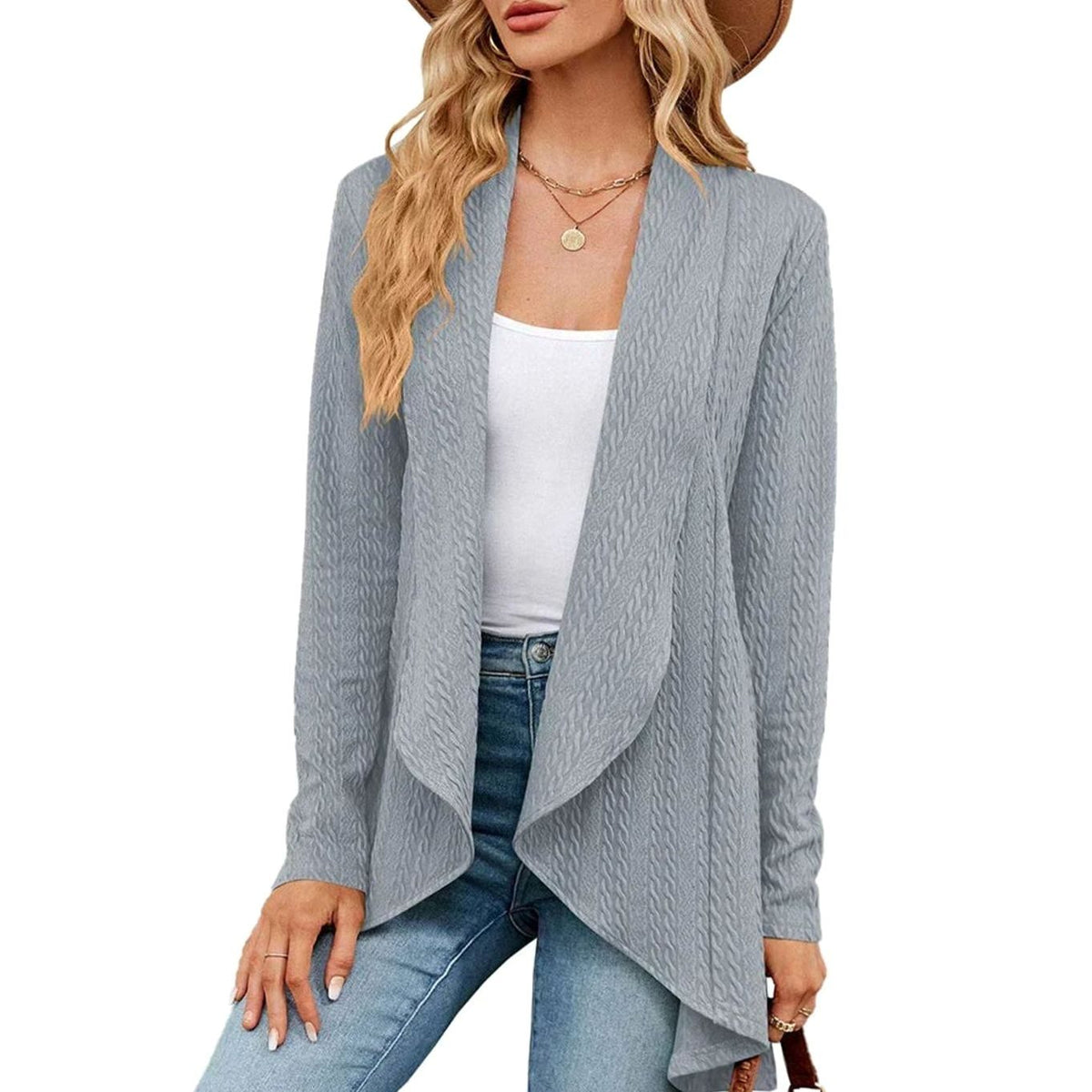 Sylvie - Cardigan Élégant Long Torsadé