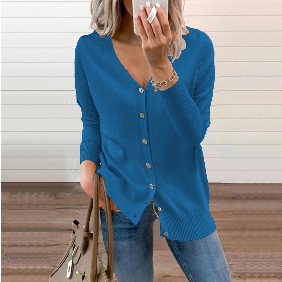 Charlotte - Cardigan Élégant Long Boutonné