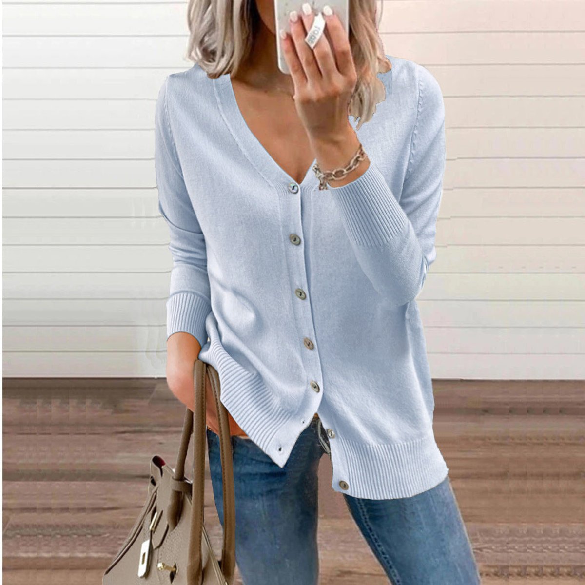 Charlotte - Cardigan Élégant Long Boutonné