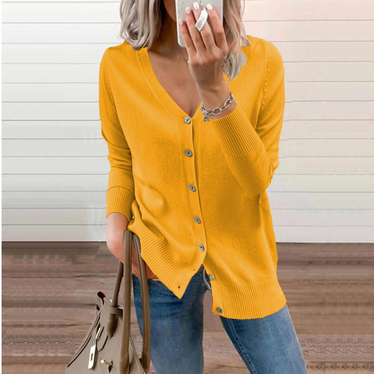 Charlotte - Cardigan Élégant Long Boutonné